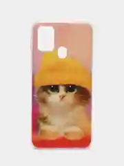 Желтый силиконовый чехол на Samsung Galaxy M31 / Самсунг M31 с рисунком, защита камеры
