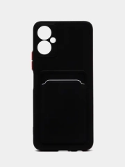Силиконовый чехол для Tecno Spark 9 Pro Техно Спарк 9 Про с карманом для карт, прозрачный
