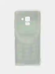 Угольный силиконовый чехол на Samsung Galaxy A8 2018 / Самсунг A8 2018 с рисунком, защита камеры