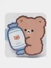 Коричневый открытка "Лягушка, мишка, зайчик"