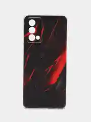 Красный чехол на Realme GT Master Edition / Реалми GT Master Edition с рисунком, защита камеры