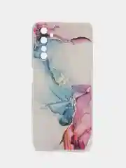 Ледяной силиконовый чехол на Realme 6 Pro / Реалми 6 Про прозрачный, с рисунком, защита камеры