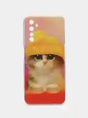 Желтый силиконовый чехол на Realme 6 Pro / Реалми 6 Про прозрачный, с рисунком, защита камеры