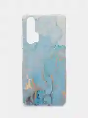 Светло-синий силиконовый чехол на Huawei Honor 20 Pro / Хонор 20 Pro, рисунком, защита камеры