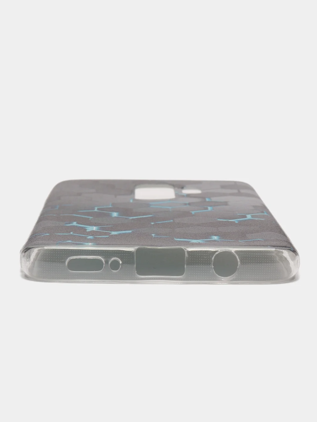 Бирюзовый силиконовый чехол на Samsung Galaxy S9 Plus / Самсунг S9 Plus с рисунком, защита камеры