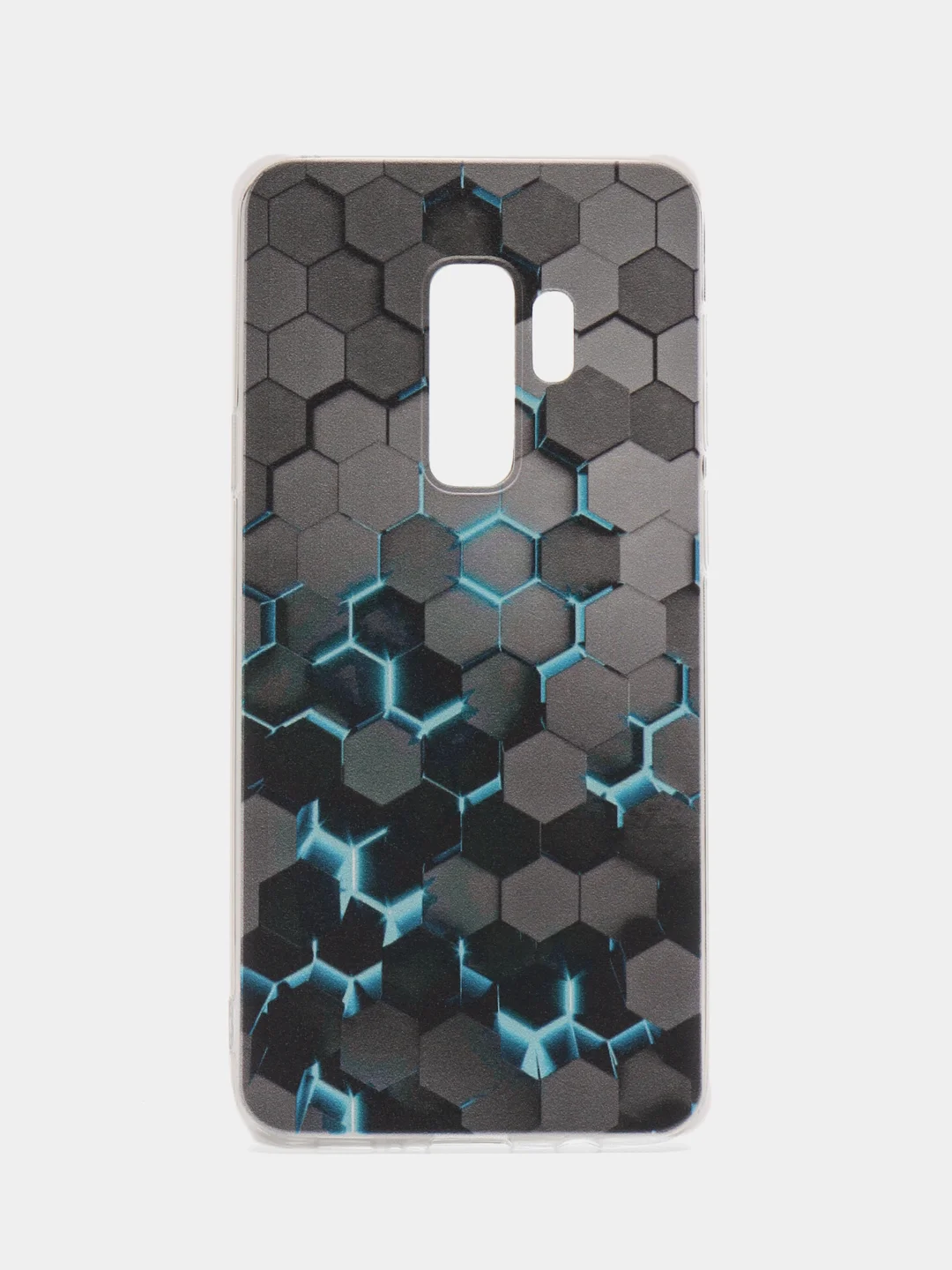 Бирюзовый силиконовый чехол на Samsung Galaxy S9 Plus / Самсунг S9 Plus с рисунком, защита камеры