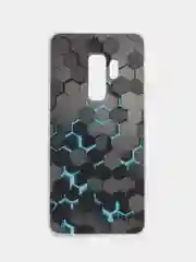 Бирюзовый силиконовый чехол на Samsung Galaxy S9 Plus / Самсунг S9 Plus с рисунком, защита камеры