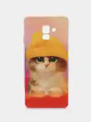 Желтый чехол на Samsung Galaxy A8 Plus 2018 / Самсунг A8 Plus с рисунком, защита камеры