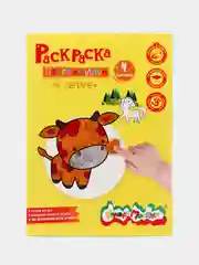 Белый раскраска пластилином "Каляка-Маляка", 4 картинки, А4, в папке