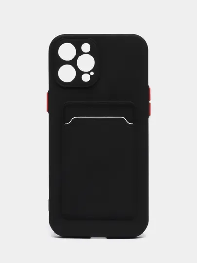 Силиконовый чехол для Apple iPhone 12 Pro Max,(Айфон 12про макс), с карманом для карт