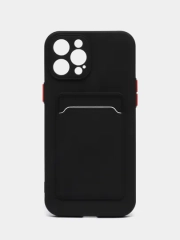 Силиконовый чехол для Apple iPhone 12 Pro Max,(Айфон 12про макс), с карманом для карт