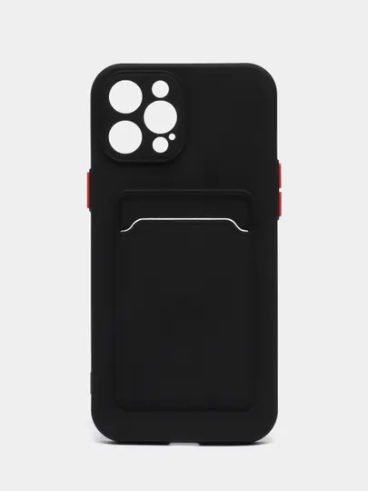 Силиконовый чехол для Apple iPhone 12 Pro Max,(Айфон 12про макс), с карманом для карт