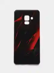 Красный силиконовый чехол на Samsung Galaxy A8 2018 / Самсунг A8 2018 с рисунком, защита камеры