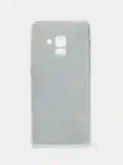 Светло-синий силиконовый чехол на Samsung Galaxy A8 2018 / Самсунг A8 2018 с рисунком, защита камеры