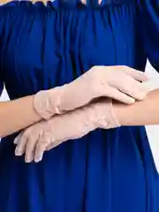 Розовый перчатки женские, кружевные, прозрачные, ажурные, гипюровые