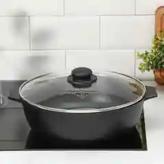 Жаровня "Престиж", 5 л, стеклянная крышка, антипригарное покрытие, цвет чёрный