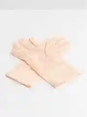 Пудровый перчатки женские кружевные, прозрачные, ажурные, гипюровые