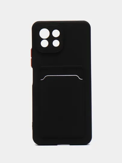 Чехол силиконовый для Xiaomi Mi 11 Lite, (Сяоми Ми 11 Лайт), с карман для карт, прозрачный