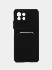 Чехол силиконовый для Xiaomi Mi 11 Lite, (Сяоми Ми 11 Лайт), с карман для карт, прозрачный