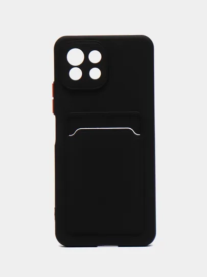 Чехол силиконовый для Xiaomi Mi 11 Lite, (Сяоми Ми 11 Лайт), с карман для карт, прозрачный