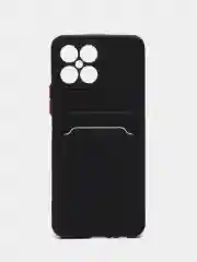 Силиконовый чехол для Honor X8 (Хонор Х8), с карманом для карт, прозрачный
