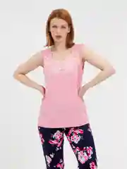 Розовый комплект женский, тройка: майка, брюки, халат, Lilians