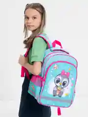 Рюкзак школьный, для девочки Пифагор School, 1 отделение, 3 кармана, Smart penguin, 271403