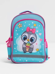 Рюкзак школьный, для девочки Пифагор School, 1 отделение, 3 кармана, Smart penguin, 271403