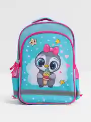 Рюкзак школьный, для девочки Пифагор School, 1 отделение, 3 кармана, Smart penguin, 271403