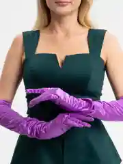 Фиолетовый атласные перчатки, удлиненные, выше локтя, 16 цветов
