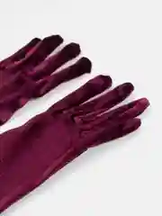 Марсала перчатки женские длинные / короткие бархатные черные