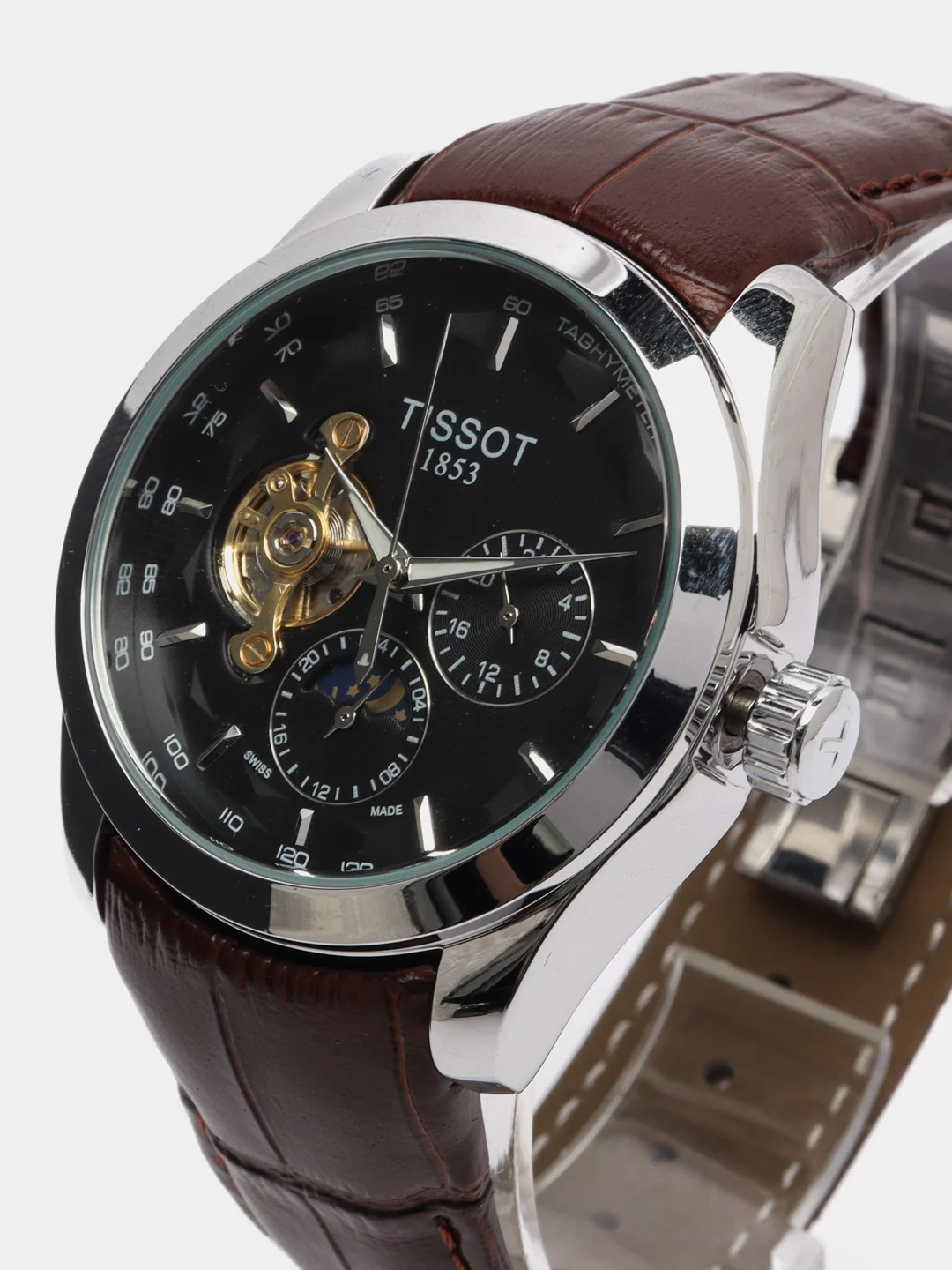 Тёмно-коричневый часы механические Tissot