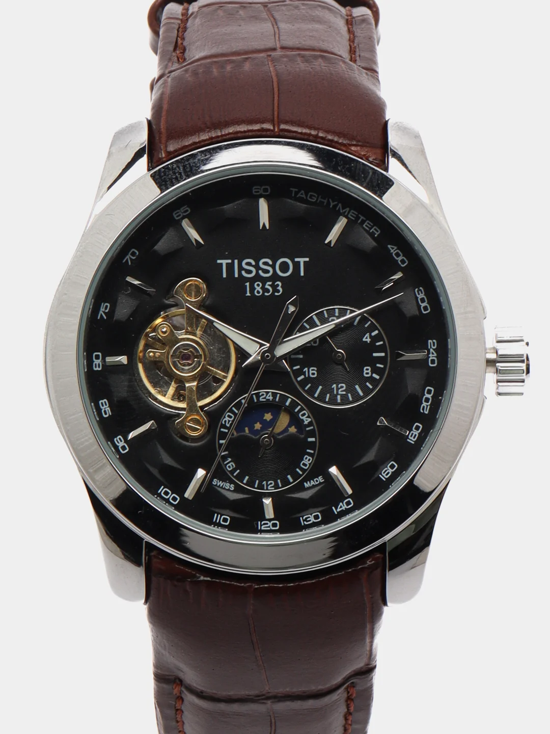 Тёмно-коричневый часы механические Tissot