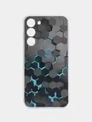 Бирюзовый чехол на Samsung Galaxy S23 Plus 5G / Самсунг S23 Плюс 5G с рисунком, защита камеры
