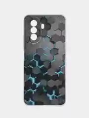 Бирюзовый силиконовый чехол на Huawei Nova Y70 / Хуавей Нова Y70, с рисунком, защита камеры