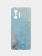 Светло-синий чехол на Xiaomi Mi 11T/11T Pro / Сяоми Ми 11T/11T Про с рисунком, защита камеры