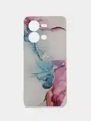 Ледяной силиконовый чехол на Vivo V25/V25e / Виво V25/V25е прозрачный, с рисунком, защита камеры