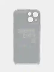 Тёмно-коричневый силиконовый чехол на iPhone 13 mini / Айфон 13 mini, с рисунком, защита камеры