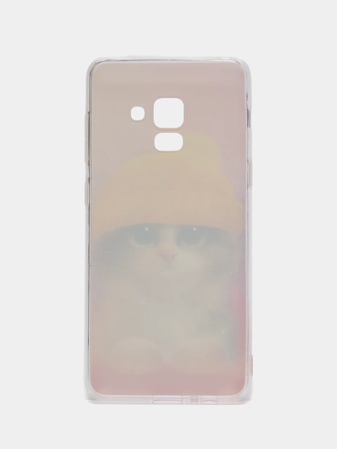 Желтый силиконовый чехол на Samsung Galaxy A8 2018 / Самсунг A8 2018 с рисунком, защита камеры