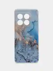 Голубой силиконовый чехол на OnePlus 10 Pro 5G / Ван Плас 10 Про 5G с рисунком, защита камеры