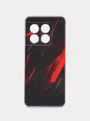 Красный силиконовый чехол на OnePlus 10 Pro 5G / Ван Плас 10 Про 5G с рисунком, защита камеры