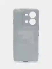 Светло-синий силиконовый чехол на Vivo V25/V25e / Виво V25/V25е прозрачный, с рисунком, защита камеры