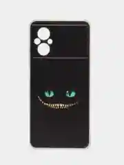 Черный силиконовый чехол на Xiaomi Poco M5 / Сяоми Поко M5 прозрачный, с рисунком, защита камеры