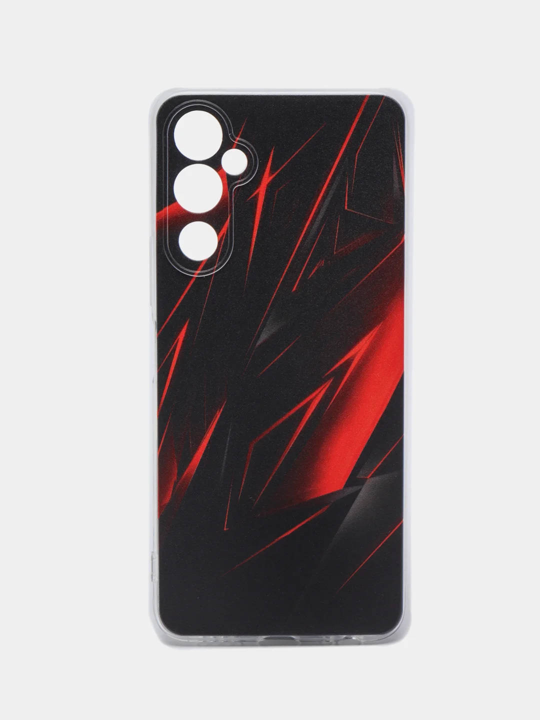 Красный силиконовый чехол на Tecno Pova 4 / Текно Пова 4 прозрачный, с рисунком, защита камеры