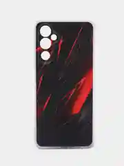 Красный силиконовый чехол на Tecno Pova 4 / Текно Пова 4 прозрачный, с рисунком, защита камеры