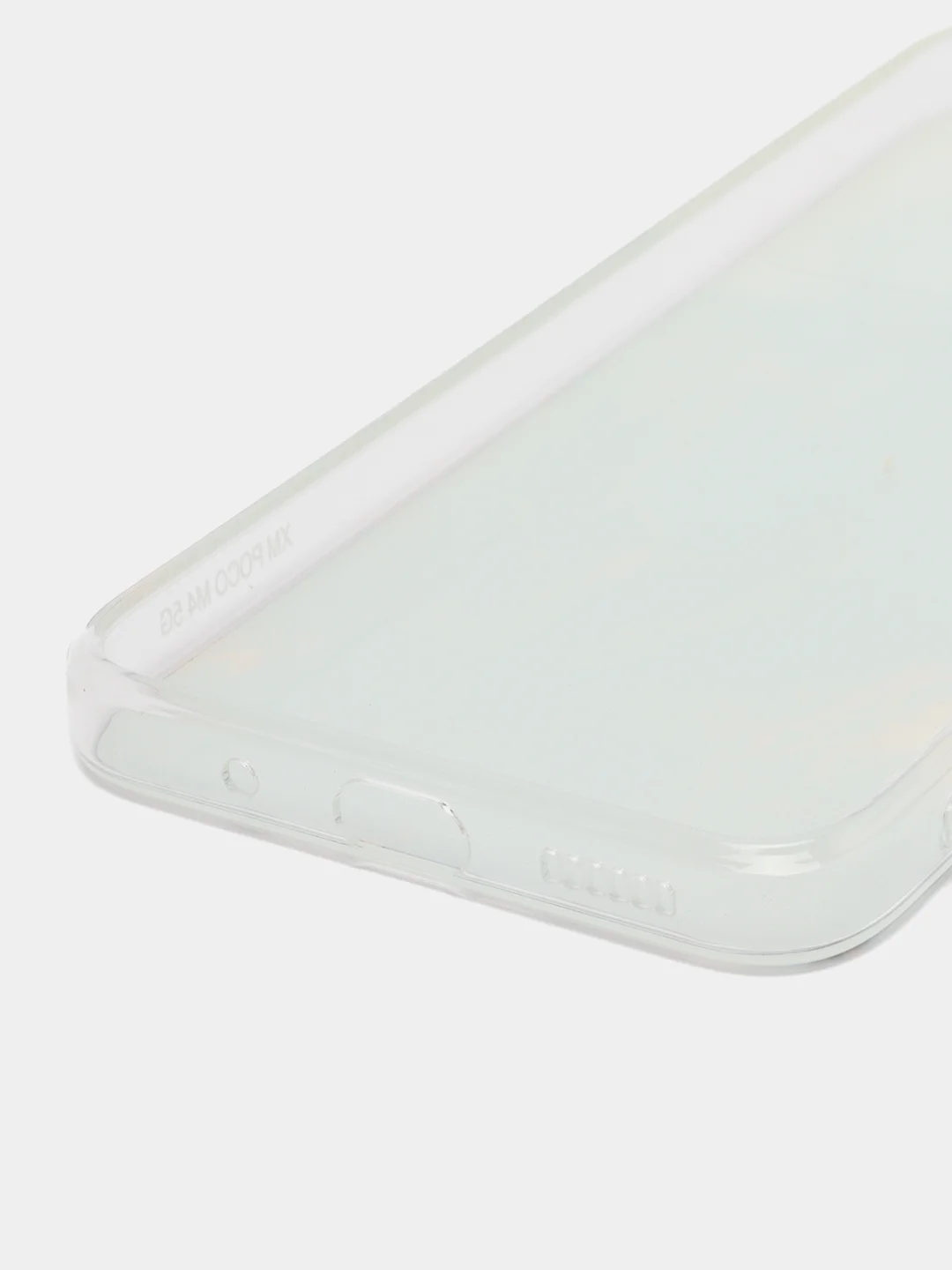 Светло-синий силиконовый чехол на Xiaomi Poco M5 / Сяоми Поко M5 прозрачный, с рисунком, защита камеры