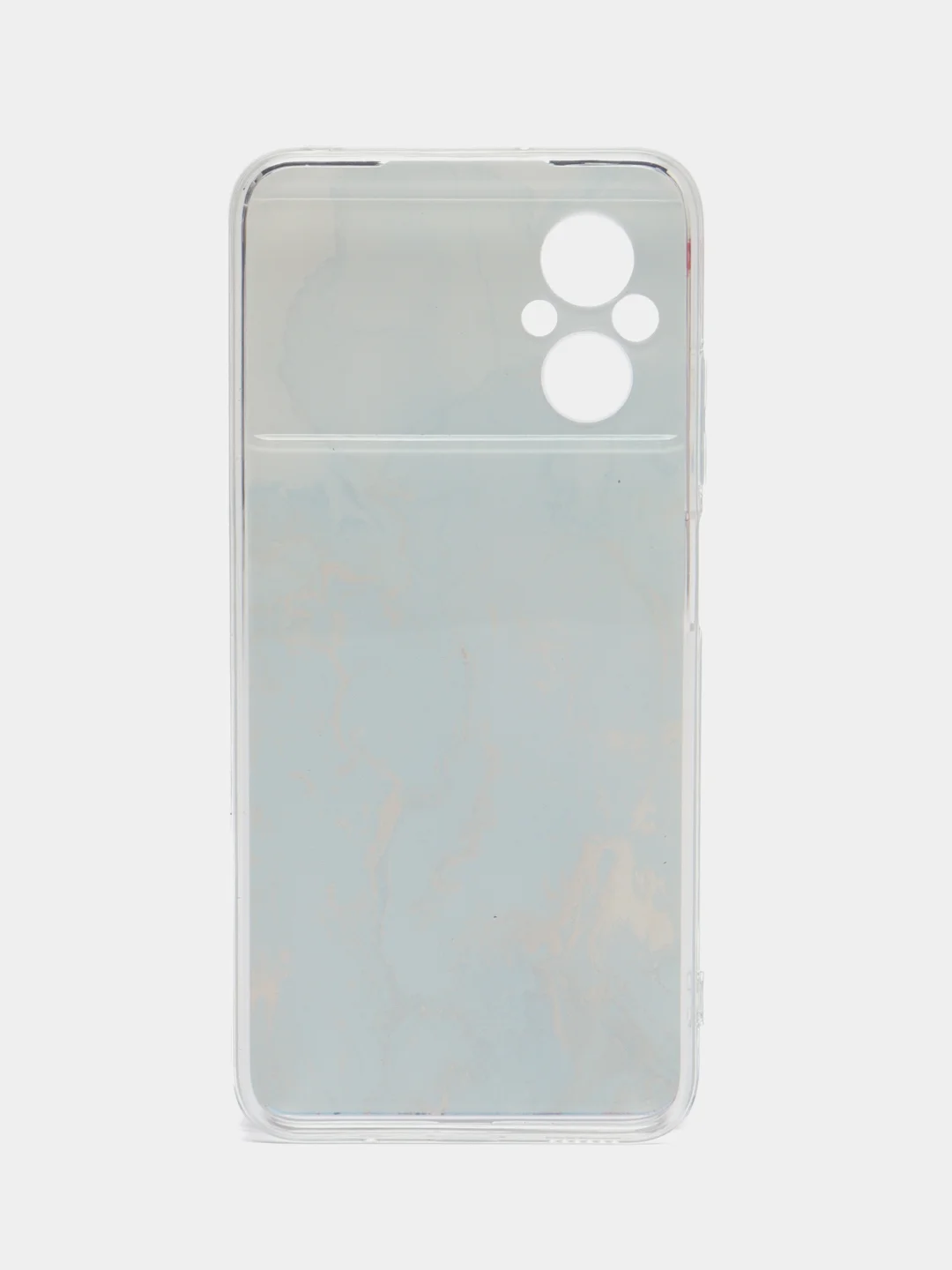 Светло-синий силиконовый чехол на Xiaomi Poco M5 / Сяоми Поко M5 прозрачный, с рисунком, защита камеры