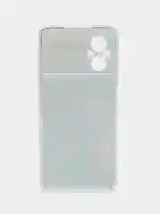 Светло-синий силиконовый чехол на Xiaomi Poco M5 / Сяоми Поко M5 прозрачный, с рисунком, защита камеры