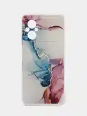 Ледяной силиконовый чехол на Xiaomi Poco M5 / Сяоми Поко M5 прозрачный, с рисунком, защита камеры