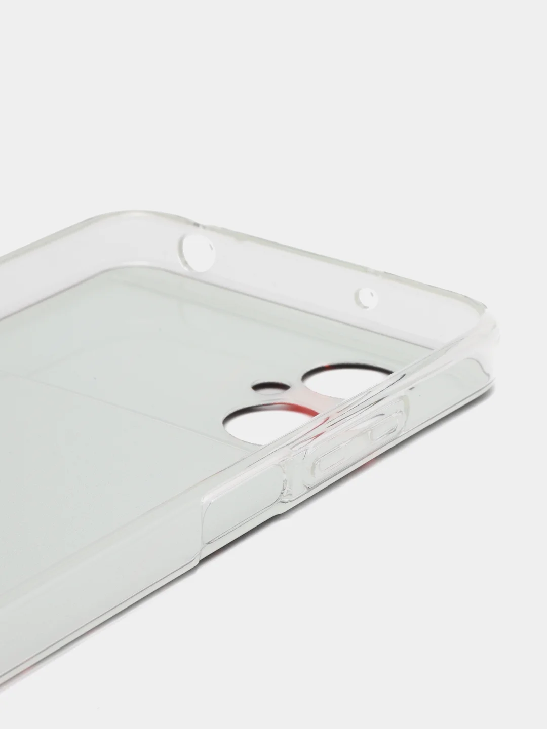 Красный силиконовый чехол на Xiaomi Poco M5 / Сяоми Поко M5 прозрачный, с рисунком, защита камеры
